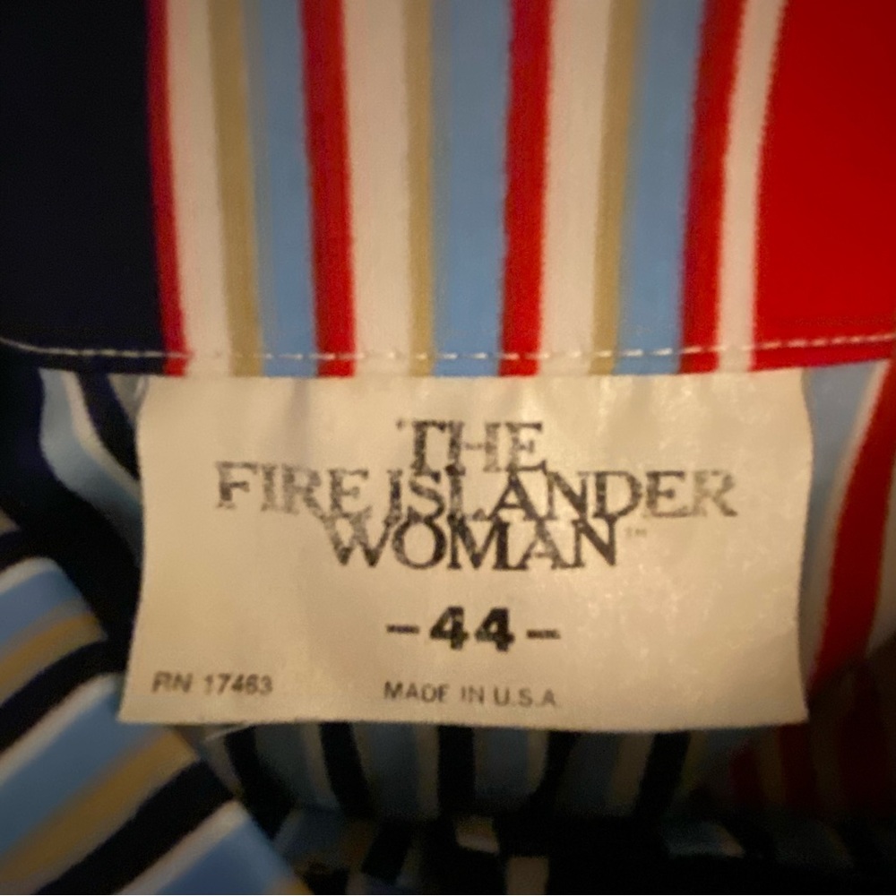 Vintage 70s Blouse Size 1X Red White Blue - Picture 10 of 11
